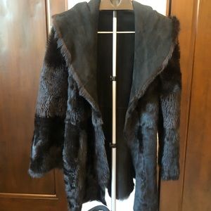 Joseph - Black Shearling Suede Reversible Coat